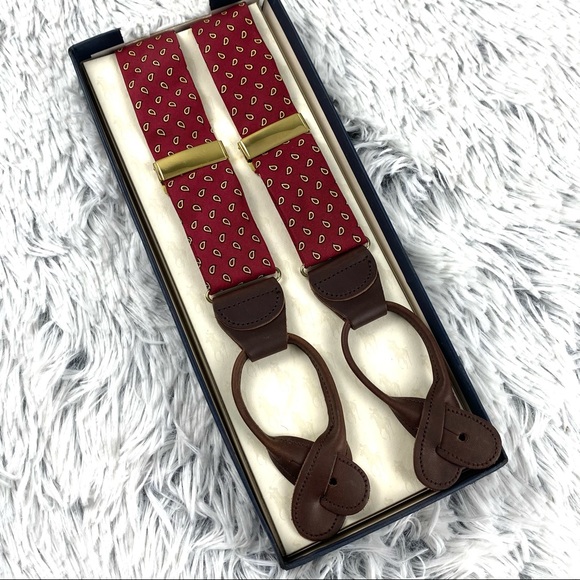 Polo Ralph Lauren Other - NWT Polo Ralph Lauren Silk & Leather Suspenders